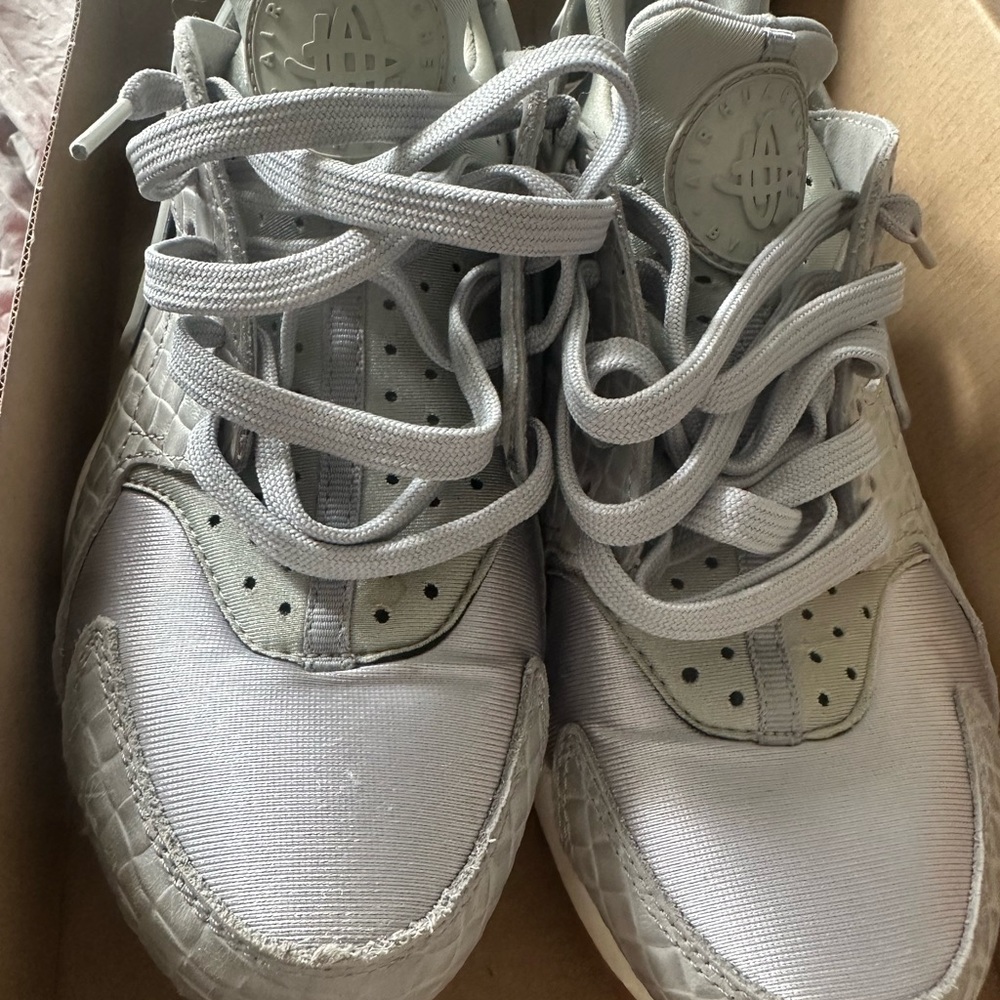 Nike Women's Air Huarache Run PRM in Wolf Grey